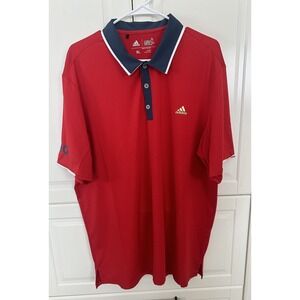 Adidas USA Golf Mens Polo Shirt Red Blue Gold XL